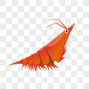 AI矢量图卡通可爱折纸动物类元素小虾虾类图片