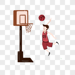 篮球扣篮插画素材图片