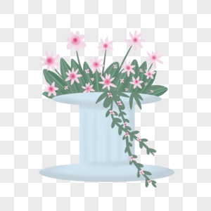 粉色花朵绿植图片