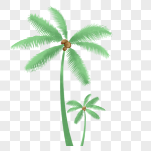 夏日沙滩椰子树图片