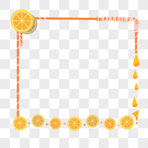橙汁柠檬边框高清图片