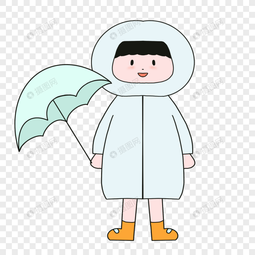 穿雨衣的小孩