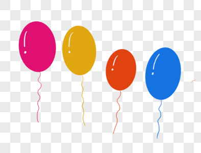 多彩气球粉色线条气球高清图片