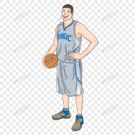 卡通简约人物运动篮球少男元素图片