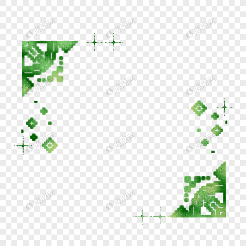 绿色马赛克装饰边框图片