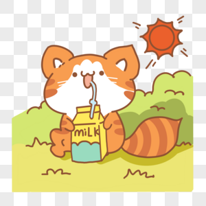 喝牛奶的小猫图片