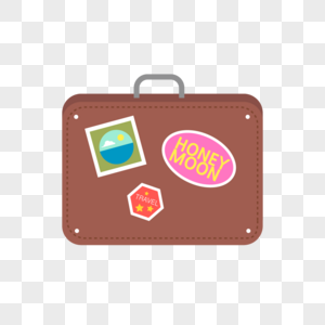 旅游方形行李箱矢量素材图片