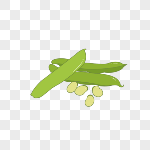 芒种季节绿色蔬果蚕豆卡通手绘图片