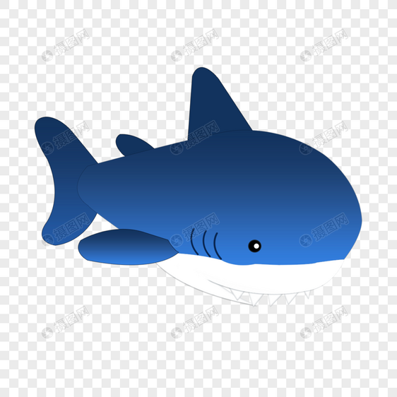 Q版鲨鱼手绘鲨鱼卡通鲨鱼图片