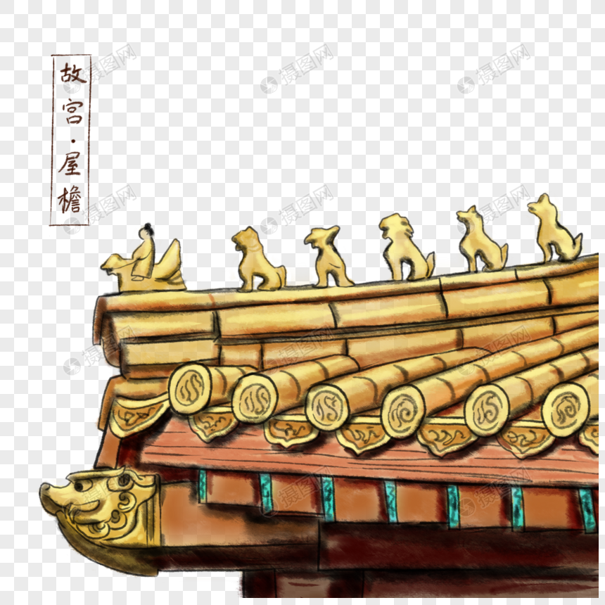 中国风故宫屋檐