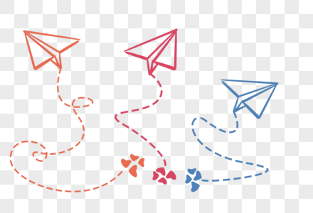 纸飞机素描几何体高清图片