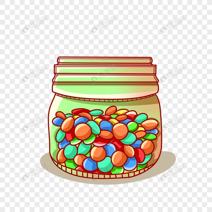 卡通一瓶子糖果插图