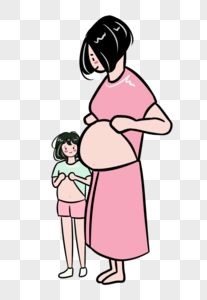 二胎家庭怀孕的妈妈图片