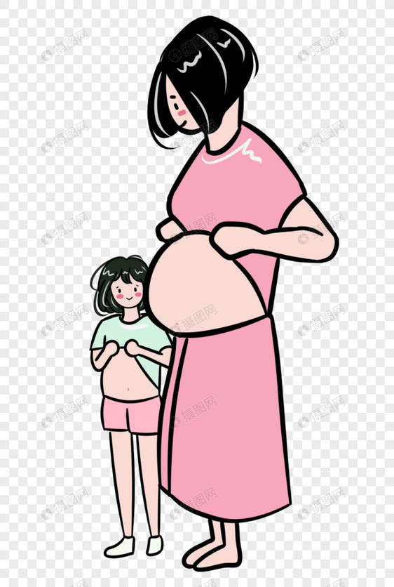 二胎家庭怀孕的妈妈图片
