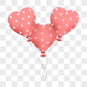 可商用彩色扁平卡通时尚粉色少女爱心气球图片
