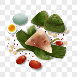 端午节粽子咸鸭蛋红豆图片