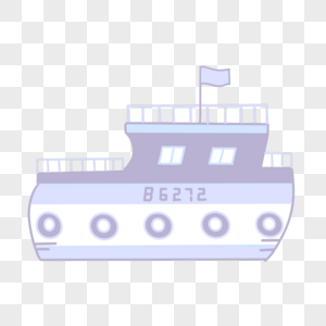 创意浅蓝色轮船插图图片
