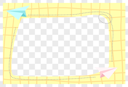 手绘卡通纸飞机装饰花边边框图片
