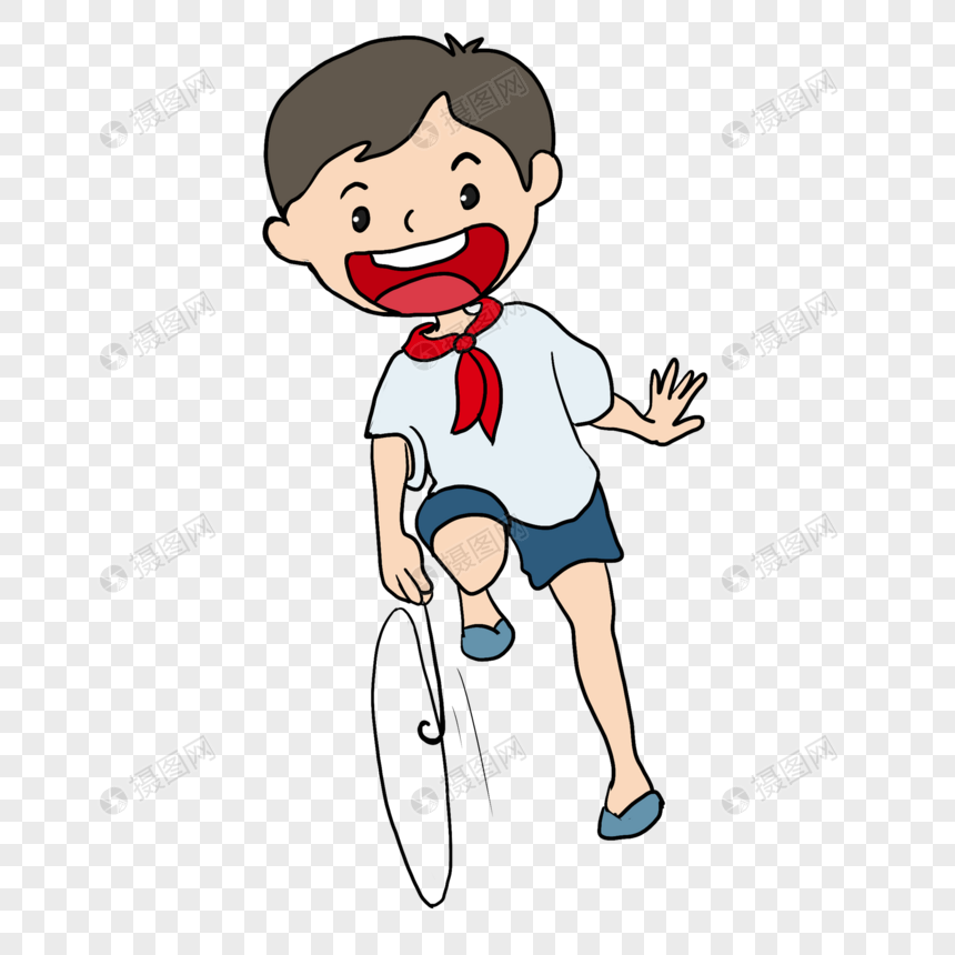 手绘/卡通元素 滚铁环.