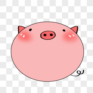 手绘卡通圆形猪猪边框图片
