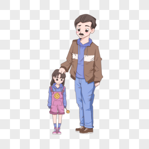小女孩与父亲图片