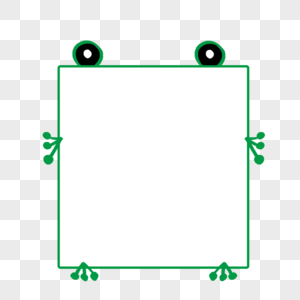 手绘卡通正方形青蛙边框图片