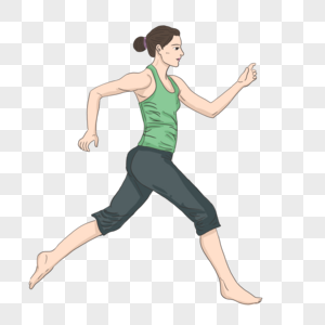 卡通简约运动跑步人物元素图片