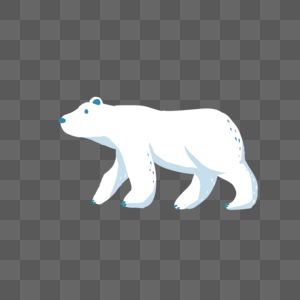 手绘北极熊可爱小插画图片