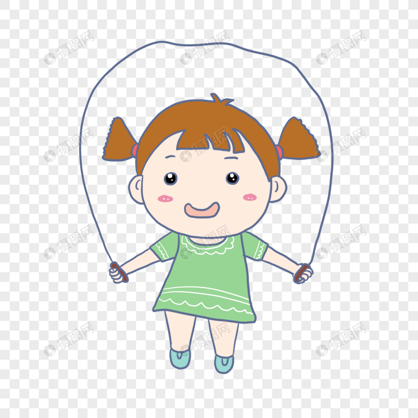 跳绳的小女孩