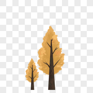 秋天的小树元素背景图片