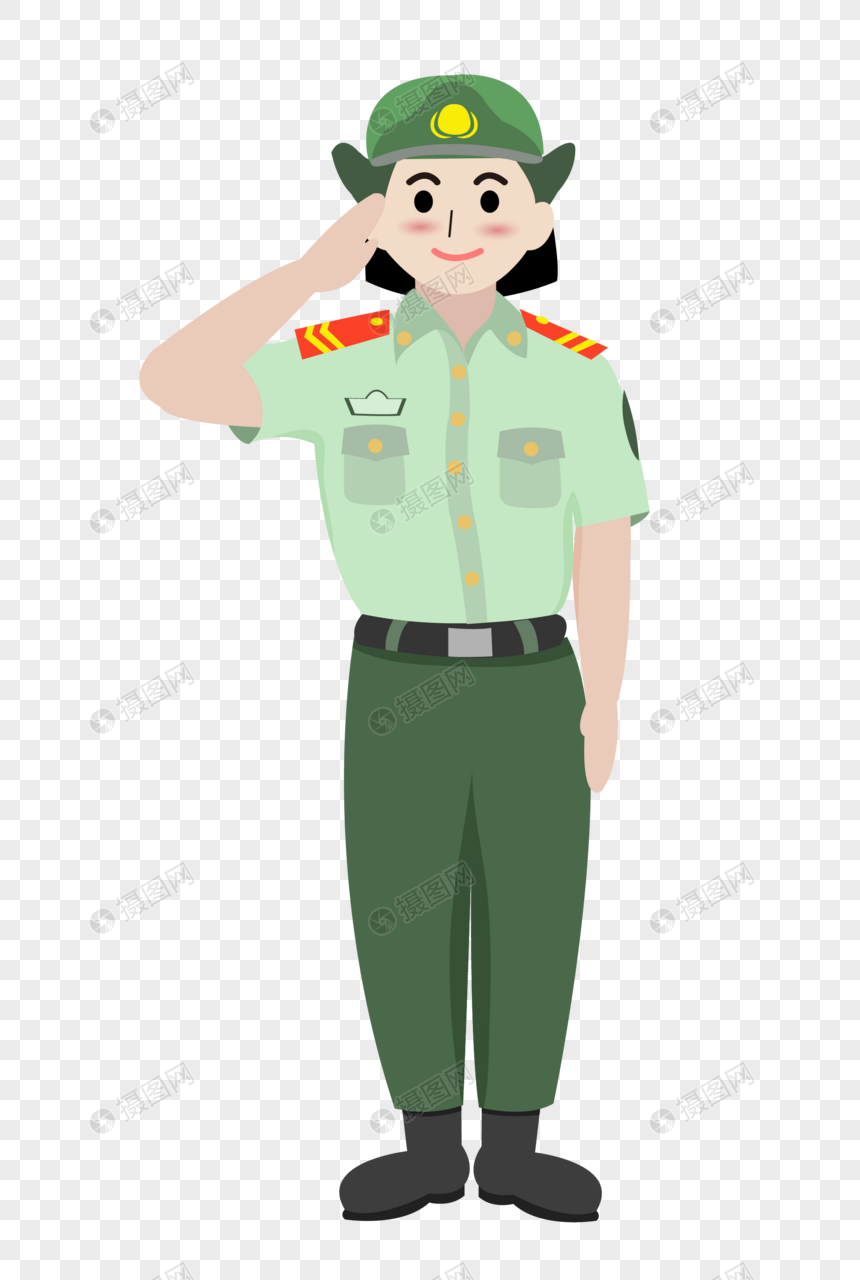 女兵敬礼