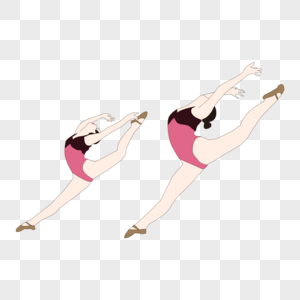 卡通手绘人物飞起跳舞蹈的女孩图片