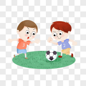踢足球的卡通男孩图片