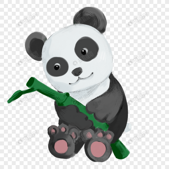 熊猫拿着竹子图片