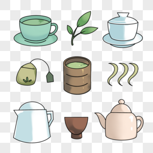 关于茶的各种图标高清图片
