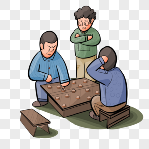 老年人下象棋图片