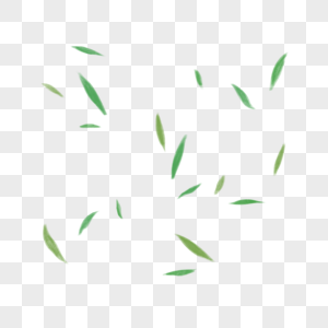 漂浮竹叶绿色PNG图片
