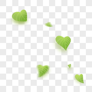 绿色心形树叶图片