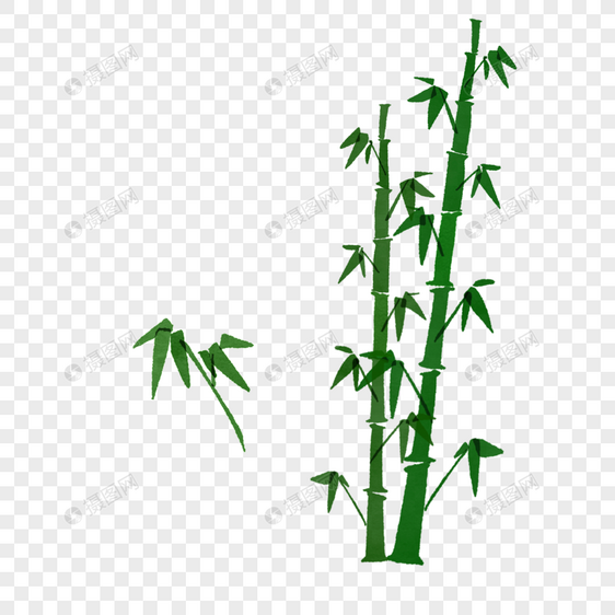 竹子竹叶水墨中国风装饰绿色图片