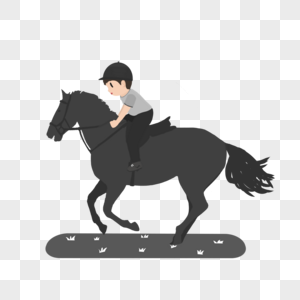 骑马运动员骑马的男孩高清图片