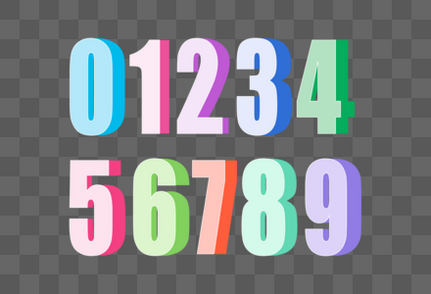 彩色矢量数字数字9高清图片素材