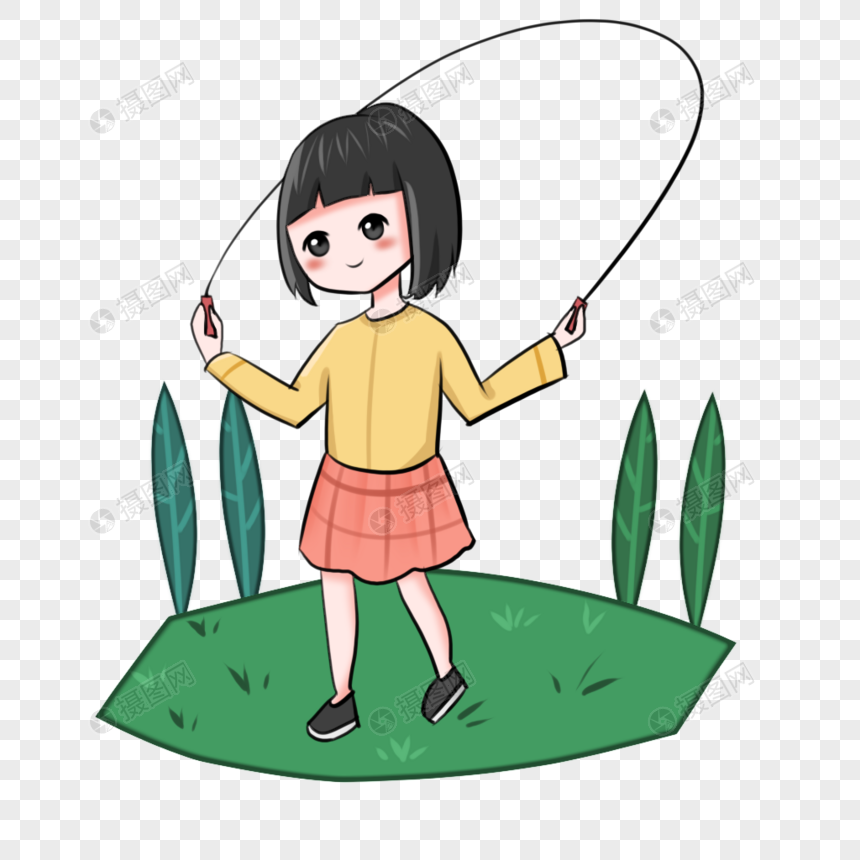 小女孩跳绳