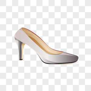 AI矢量图渐变女人元素鞋类元银色高跟鞋高清图片