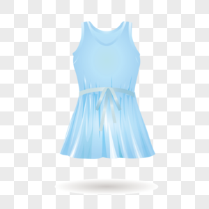 AI矢量图女人衣装晚装裙子薄纱蓝色裙子高清图片