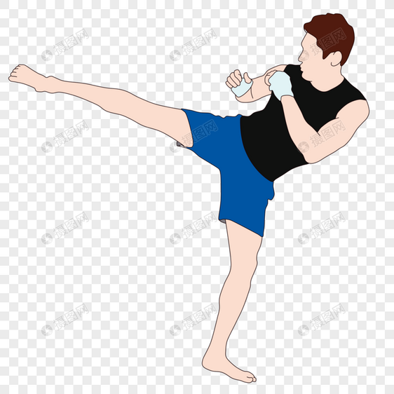 健身踢腿的男生图片