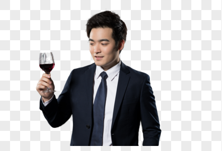 商务男士喝红酒图片