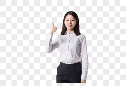 商务女性白领竖大拇指点赞高清图片