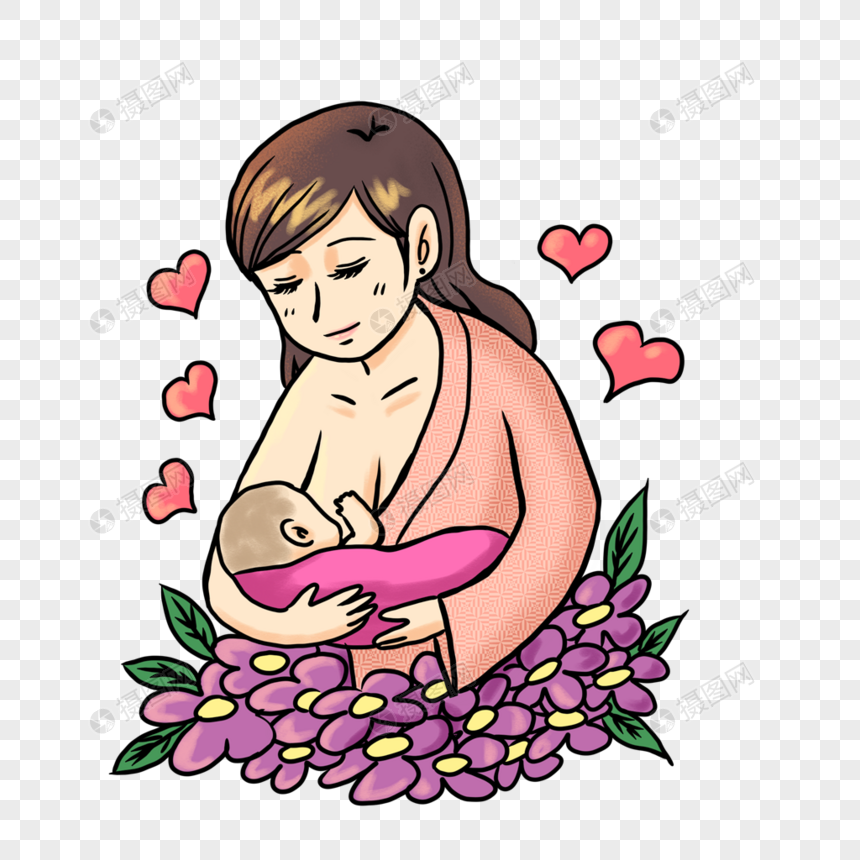 母乳喂养元素素材下载-正版素材401372285-摄图网