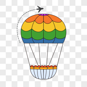 手绘彩色热气球图片
