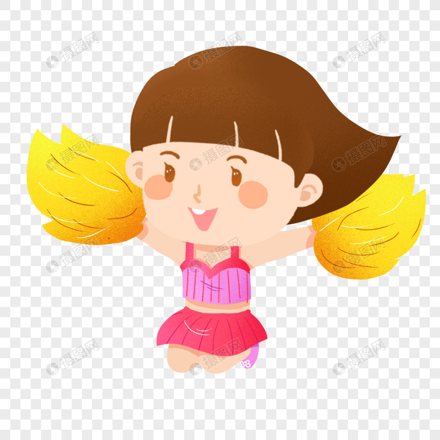 正在加油的啦啦队女生